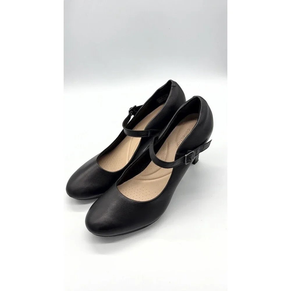 Clarks Womens Ambyr Shine Pump Heel Black Size 10M